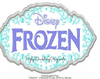 Frozen Logo Machine Embroidery Applique Design Digital Download