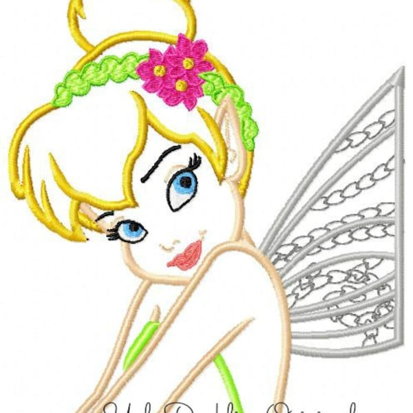 Tinkerbell Applique Design Fairy Machine Broderie Digital Download