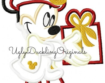 Victorian Holiday Christmas Mickey Machine Embroidery Applique Design Digital Download Original Artwork by UDOAppliques™ Christmas Applique