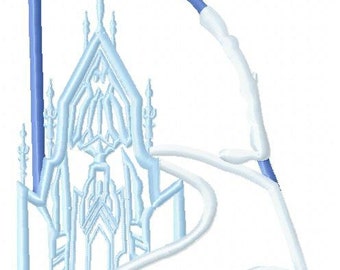 Frost slott Originalkonstverk av UDOappliques™ Maskinbroderi Applikationsdesign Digital nedladdning