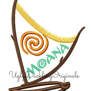 Moana Applique Design Boat Movie Logo Original Artwork by UDOappliques™ Machine Embroidery Applique Design Digital Download 5x7 6x10