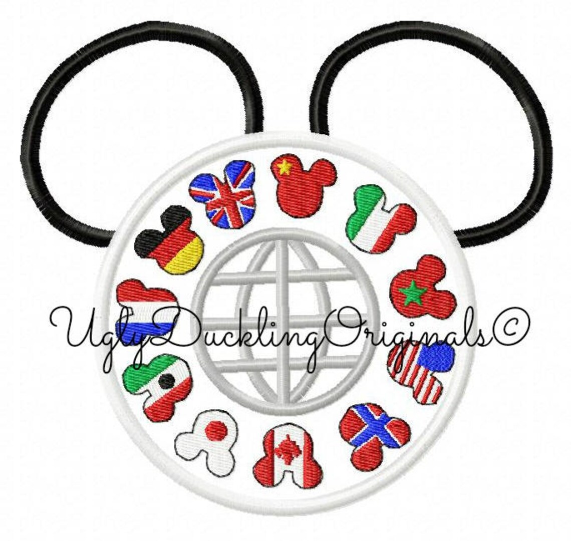 Epcot Mickey Ears Head Applique Design Original Artwork by Etsy