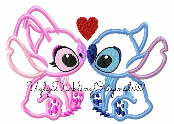 Lilo Stitch And Angel Embroidery Design