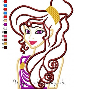Hercules Megara Princess Machine Embroidery Applique Design Digital Download