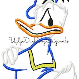 Donald Duck Applique Design Grumpy Machine Embroidery  Digital Download