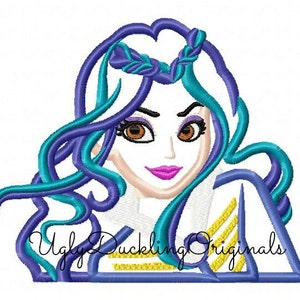 Descendants Evie Applique Design Machine Embroidery Digital Download 4x4 5x5 6x6 7x7 8x8