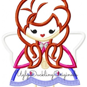 Frozen Anna Applikation Design Engel Prinzessin Cutie Maschinenstickerei Digital Download