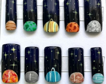 Planet Space Galaxy Press-On Nägel