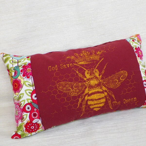 Decorative Queen Bee Pillow Screenprint God Save the Queen Your Choice of One
