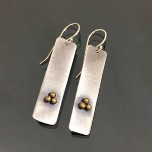 Brass and Sterling Bar Infinity Earrings!