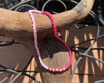 pink beaded necklace