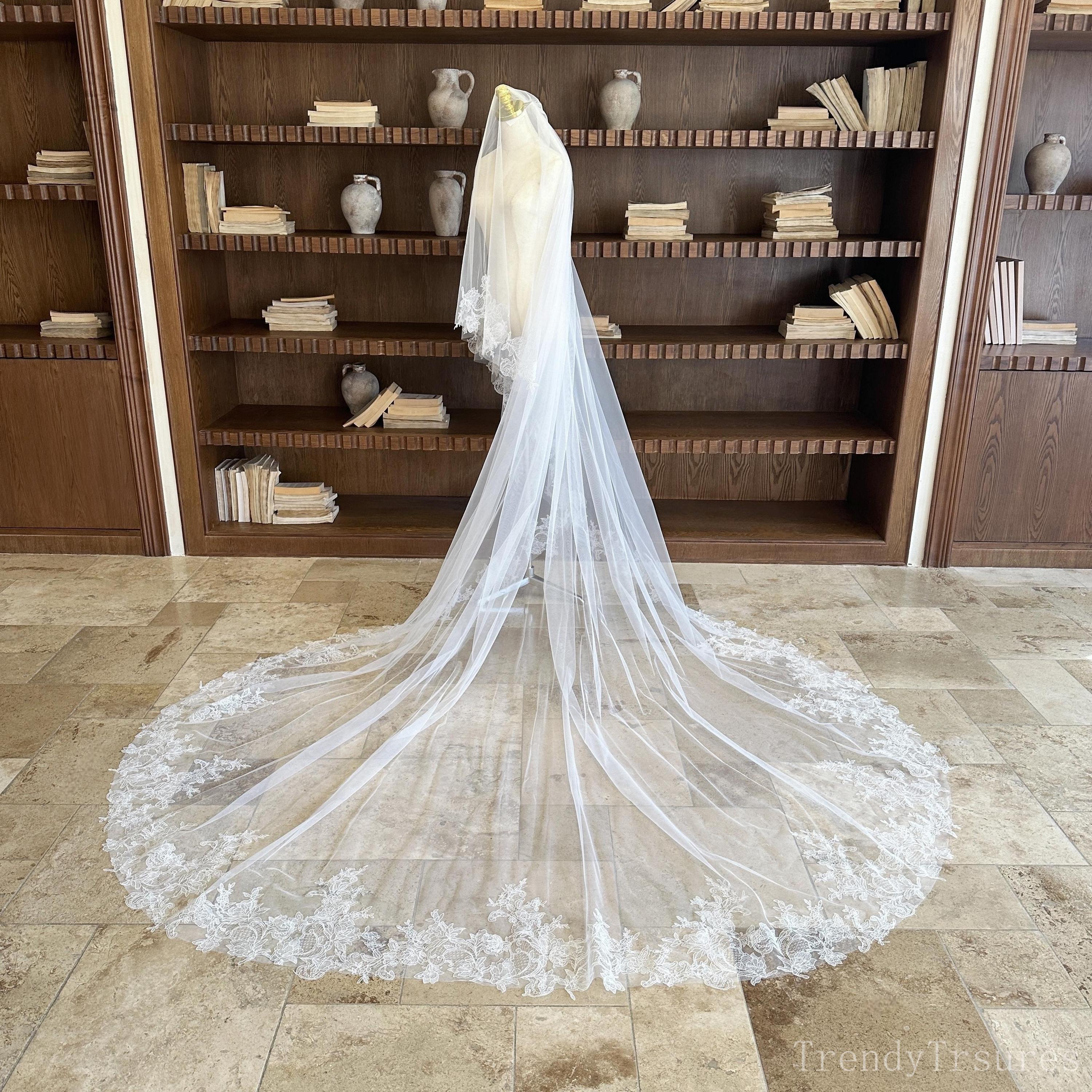 Wedding veil 10ft Light ivory wedding veil cathedral length V204C – Tulip Bridal main image 3