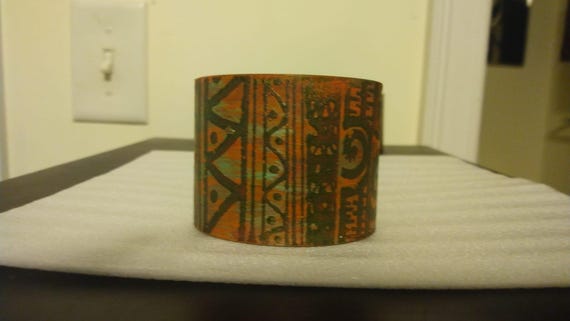 Handmade zigzag pattern copper cuff - image 2