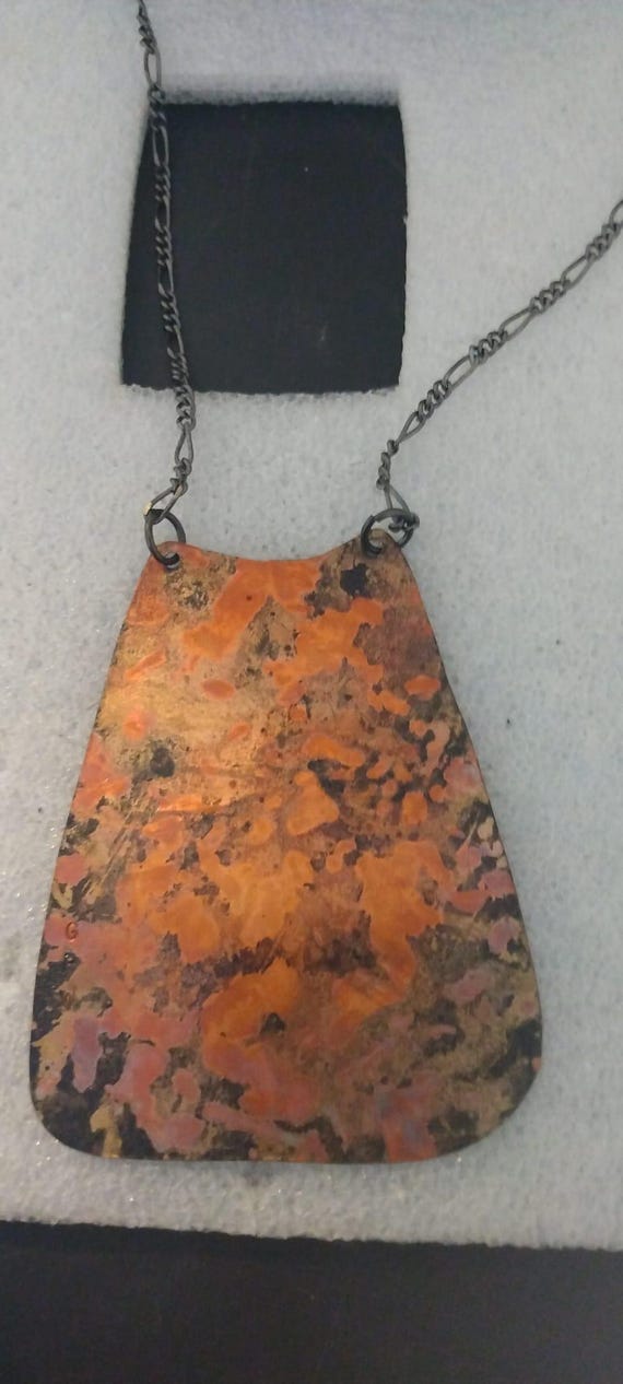 Handmade copper dragonfly statement necklace - image 3