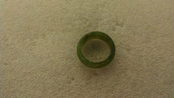 US size 6.75 solid green jade ring - image 5