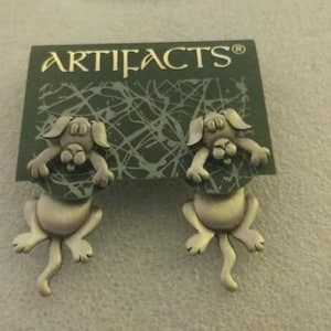 JJ (Jonette Jewelry) Artifacts 3D-hondenoorbellen uit de jaren 80 op originele kaart