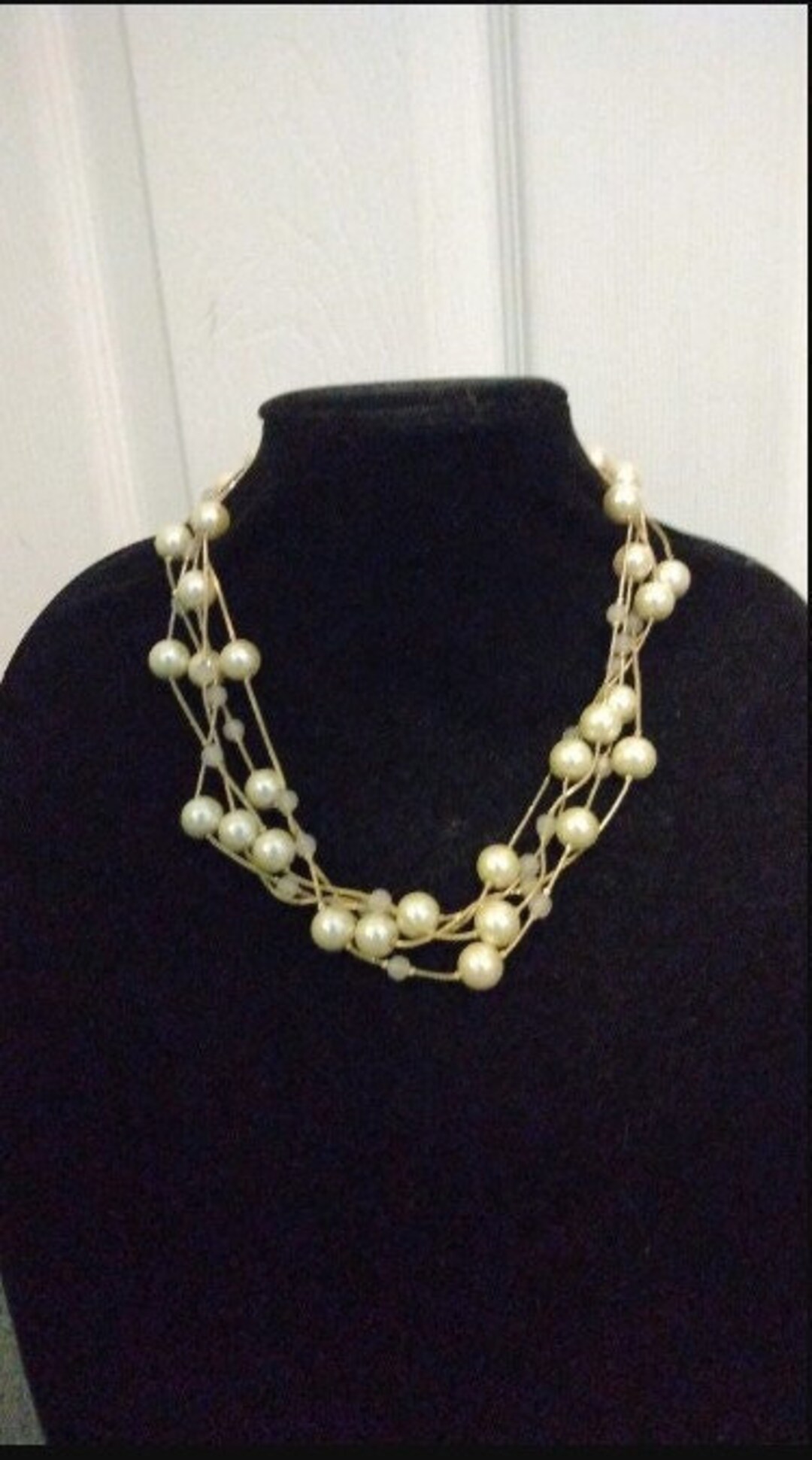 Collana Multifilo Talbots Con Perle Finto E Cristalli – Nuova Con Etichetta, Valore $69.50