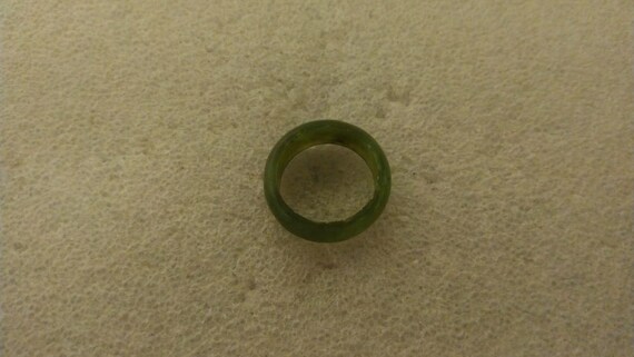 US size 6.75 solid green jade ring - image 3