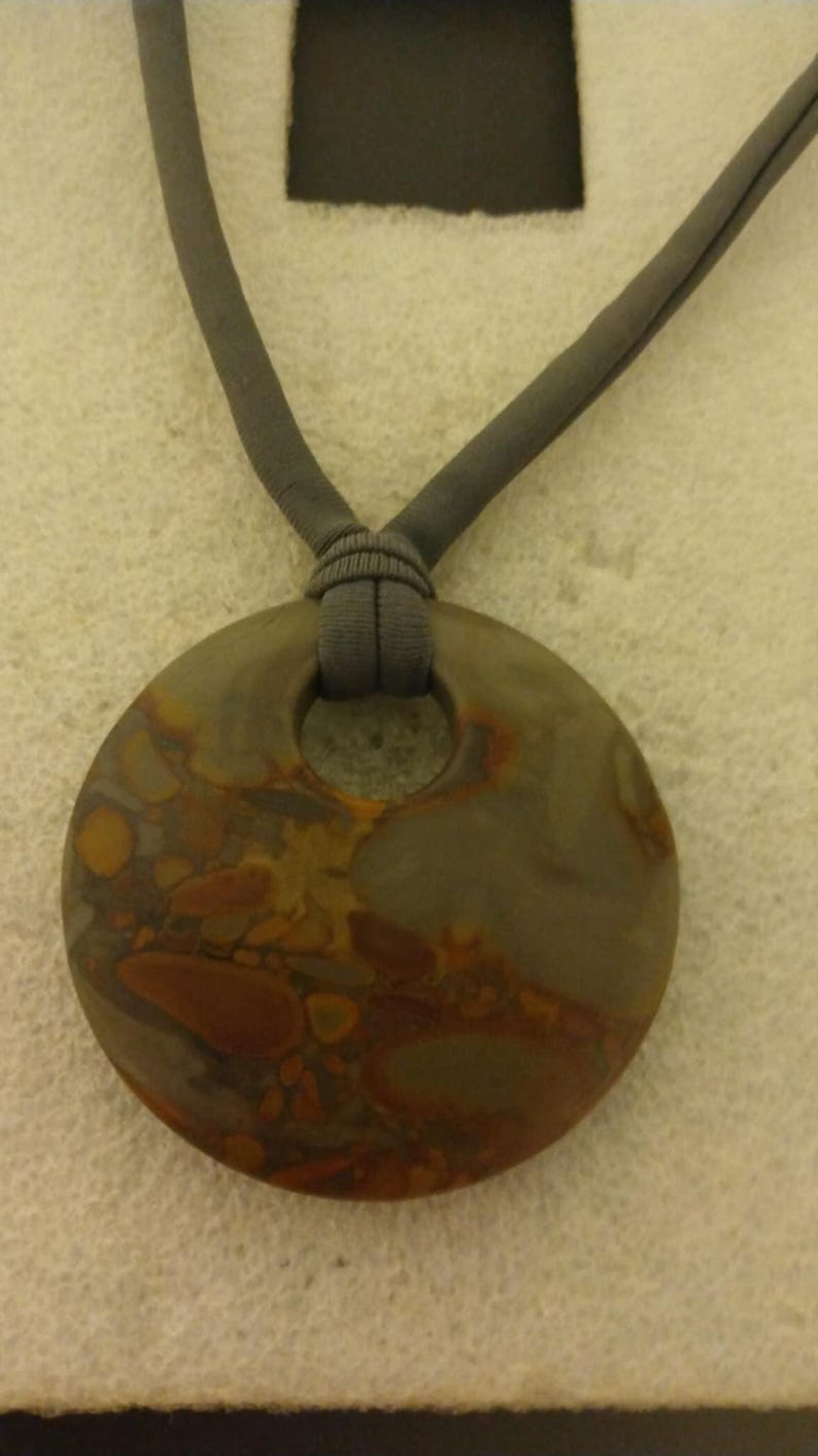 Brown and Grey Jasper Pendant Necklace Etsy