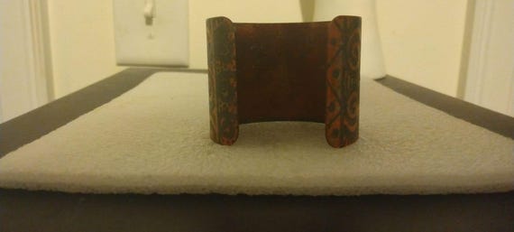 Handmade zigzag pattern copper cuff - image 3