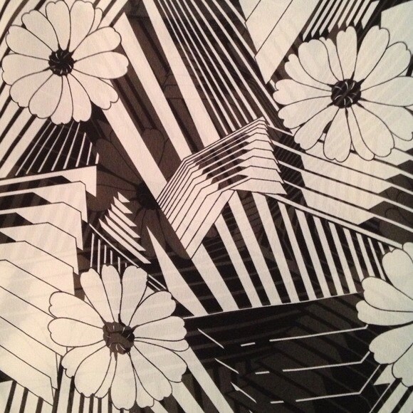 Vintage Sheer Graphic Black & White Cap Sleeve Top / Blouse