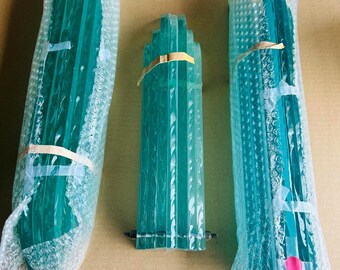 Glass Wall Sconces made for Karl Springer - Art Deco 1970's - Glass Only