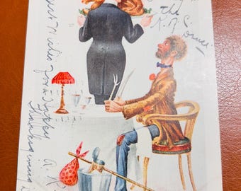 antique postcards with stamp - 1905-1909 - vintage art or collectible.