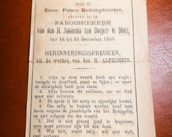 vintage - antique European German - prayer cards from 1890-1900 religious collectibles.