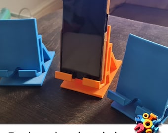Large Stylish Smartphone Phone Stand - with Cable feed path - 3D Printed