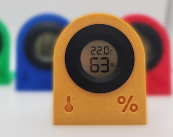 Monitor digital de temperatura y humedad de escritorio - Termómetro e higrómetro - Verde/Rojo/Amarillo/Azul