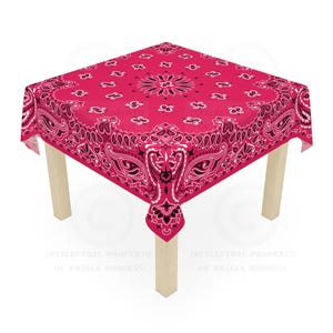 Fuchia Bandana Mahjong Tablecloth, Size 55 x 55, Game Night