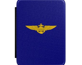 Funda para Kindle con alas de piloto de oro de la Armada de los Estados Unidos