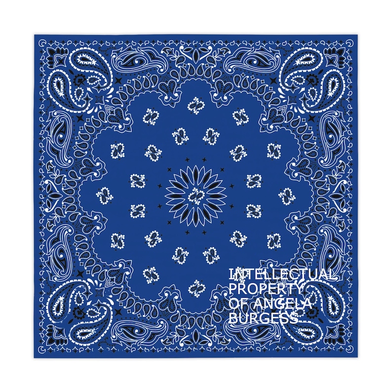 Blue Bandana Game Night Tablecloth, Size 55 x 55, Mahjong, Bunko, Keno, Dominos, Backgammon, Coastal Cowgirl image 2