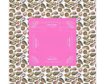Oysters Mahjong Tablecloth, Game Night Hostess Gift 55x55, Pink Sea Life, Ocean Theme, Mahj, easy instructions, Charleston Rules