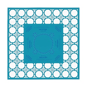 Teal Rattan Mahjong Tablecloth, Game Night Hostess Gift 55x55, Blue Palm Beach Vibe, Mahj, with instrucitons,Table Cover, Home Decor