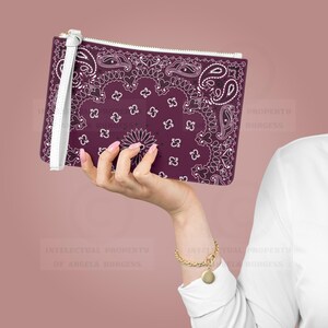 Pochette porta carte con bandana bordeaux: porta carte da Mahjong, personalizzabile!
