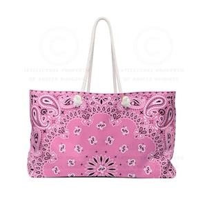 Pink Pony Bandana Weekender Bag, Tote, Costal Cowgirl, Western Rodeo Style