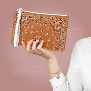 Porta-cartões bandana laranja queimado: Porta-cartões de Mahjong, personalizável