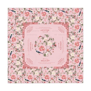 Mahjong Tablecloth, Birdie Design, Pink, Mahj Lover, Hostess Gift, Game Night, Chinoiserie Table Cover, Beginner Friendly, Charleston Rules