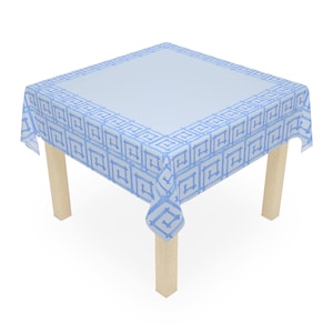 Game Night Tablecloth, Size 55 x 55, Hostess Gift, Mahj Prize, Blue Bamboo, Mahjong, Bunko, Keno, Poker, Dominos, Backgammon