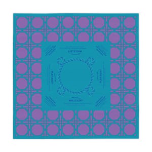 Purple Teal Rattan Mahjong Tablecloth, Game Night Hostess Gift 55x55, Blue Palm Beach Vibe, Mahj, with instrucitons,Table Cover, Home Decor