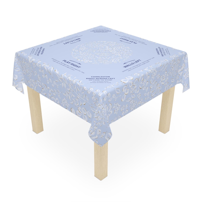 Mahjong-Tischdecke „Carolina Floral“, Mahjong-Anleitung, 55 x 55 cm, Mahjong-Regeln für Anfänger, Gastgeberinnen, Damenabend, Chinoiserie, Lucky Mahjong Bild 1
