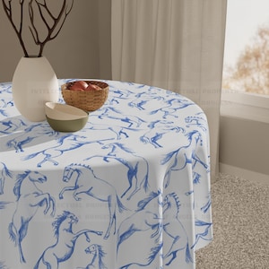 Year of the Horse 2026  Game Night Tablecloth, Size 55 x 55,  Chinese Zodiac