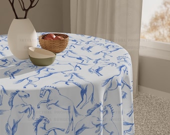Year of the Horse 2026  Game Night Tablecloth, Size 55 x 55,  Chinese Zodiac