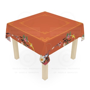 Orange Koi Mahjong Tablecloth, Great for Beginners, Game Night Decor, Hostess Gift