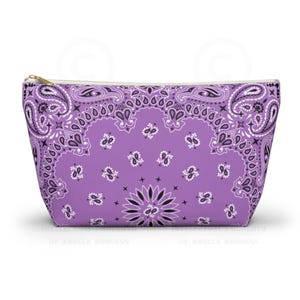 Estuche para joyas con pañuelo lila, neceser de maquillaje, estuche para fichas de mahjong, vaquera costera imagen 1