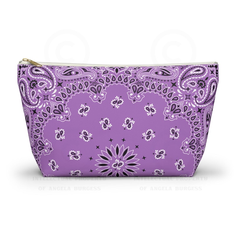 Estuche para joyas con pañuelo lila, neceser de maquillaje, estuche para fichas de mahjong, vaquera costera imagen 1