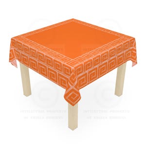 Game Night Tablecloth, Size 55 x 55, Hostess Gift, Mahj Prize, Orange Bamboo, Mahjong, Bunko, Keno, Poker, Dominos, Backgammon