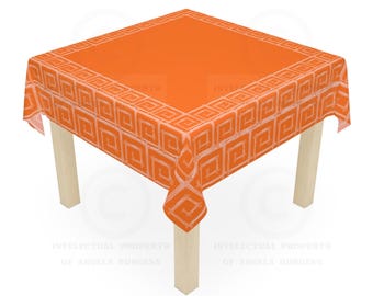 Game Night Tablecloth, Size 55 x 55, Hostess Gift, Mahj Prize, Orange Bamboo, Mahjong, Bunko, Keno, Poker, Dominos, Backgammon