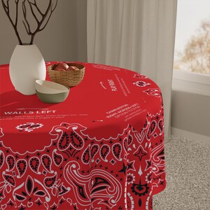 Red Bandana Mahjong Tablecloth, Size 55 x 55, Personalize it with Monogram! Coastal Cowgirl image 6